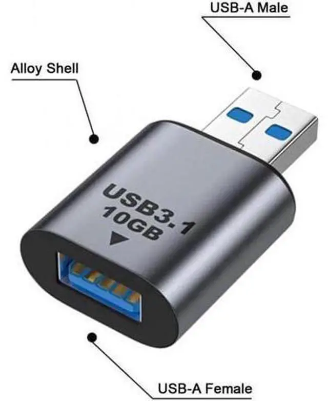 Alt view image 2 of 6 - UC-082-AMAF USB 3.0/3.1 Type A Female to USB 3.0/3.1 A Male Data Adapter 10Gbps Extension for Laptop Desktop
