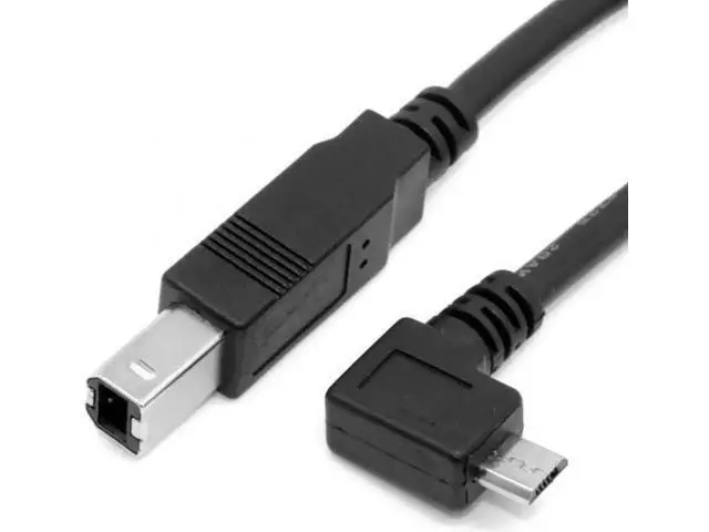 Alt view image 7 of 7 - U2-103-RI 30cm Right Angled 90 Degree Micro USB OTG to Standard B Type Printer Scanner Hard Disk Cable