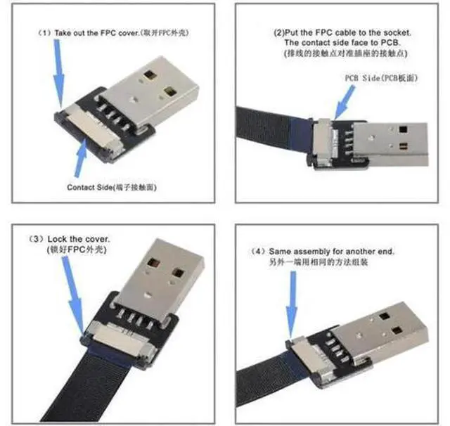 Alt view image 3 of 7 - Type-C USB-C USB2.0 Male Right Angled Connector for FPV HDTV Multicopter Aerial Photography CP13