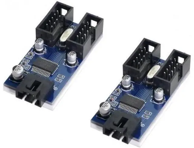 Alt view image 2 of 7 - 9pin USB 2.0 Header 1 to 2 / 4 Female Extension Cable HUB Connector Adapter Port Multilier U2-004