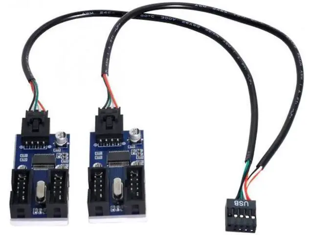 Alt view image 7 of 7 - 9pin USB 2.0 Header 1 to 2 / 4 Female Extension Cable HUB Connector Adapter Port Multilier U2-004