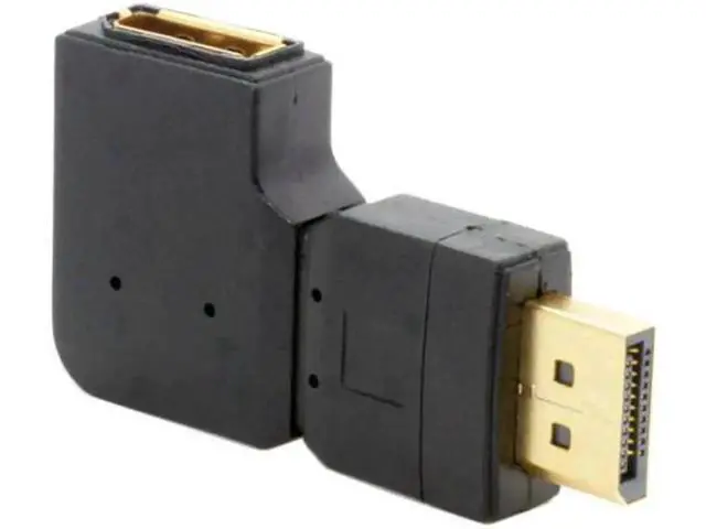 Alt view image 4 of 7 - Right Angled 90 Degree DisplayPort Male to Female Extension Adapter Standard DP 4K