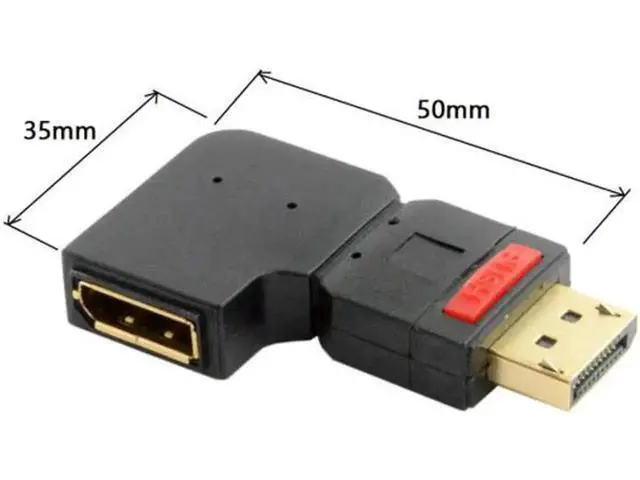 Alt view image 6 of 7 - Right Angled 90 Degree DisplayPort Male to Female Extension Adapter Standard DP 4K
