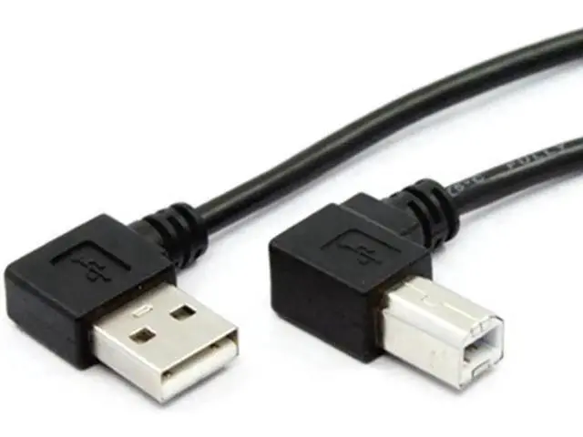 Alt view image 6 of 7 - Left Angled USB 2.0 A Male to B Male Angled 90 Degree Printer Cable 50cm 100cm 3.3"feet
