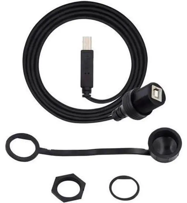 Alt view image 3 of 7 - U2-022-1.0M 1m Waterproof Dustproof 480Mbps USB2.0 Standard B Type Male to Female Extension Data Power Cable Car Panel Mount Design