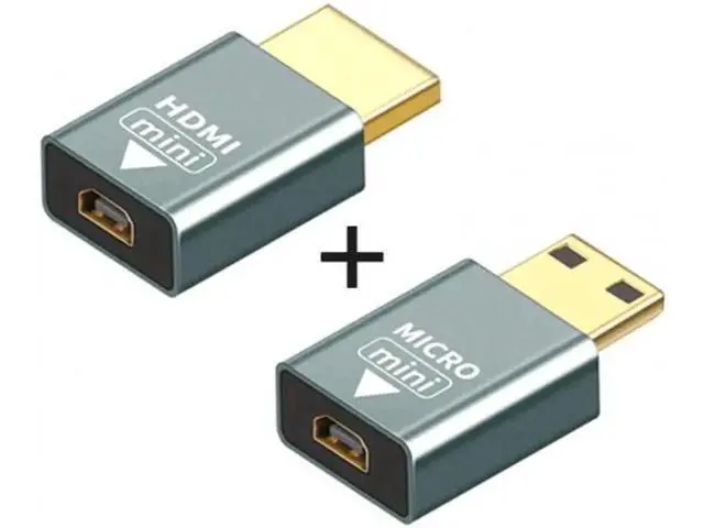Alt view image 2 of 7 - HD-018 2pcs/set Compatible Micro HDMI Female to Mini MaleHDMI 1.4 Male Adapter 4K@60hz