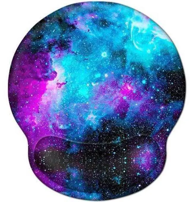 Main image of Mouse Pad with Wrist Rest Support Gel Cute Mouse Pads Non Slip Rubber Base Mousepad Ergonomic Mouse Wrist Rest Pad for Laptop Computer Home Office Working Gaming Pain Relief Nebula Galaxy