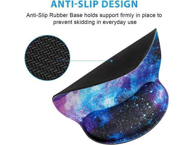 Alt view image 3 of 7 - Mouse Pad with Wrist Rest Support Gel Cute Mouse Pads Non Slip Rubber Base Mousepad Ergonomic Mouse Wrist Rest Pad for Laptop Computer Home Office Working Gaming Pain Relief Nebula Galaxy