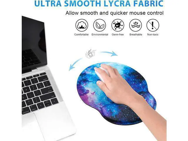 Alt view image 5 of 7 - Mouse Pad with Wrist Rest Support Gel Cute Mouse Pads Non Slip Rubber Base Mousepad Ergonomic Mouse Wrist Rest Pad for Laptop Computer Home Office Working Gaming Pain Relief Nebula Galaxy