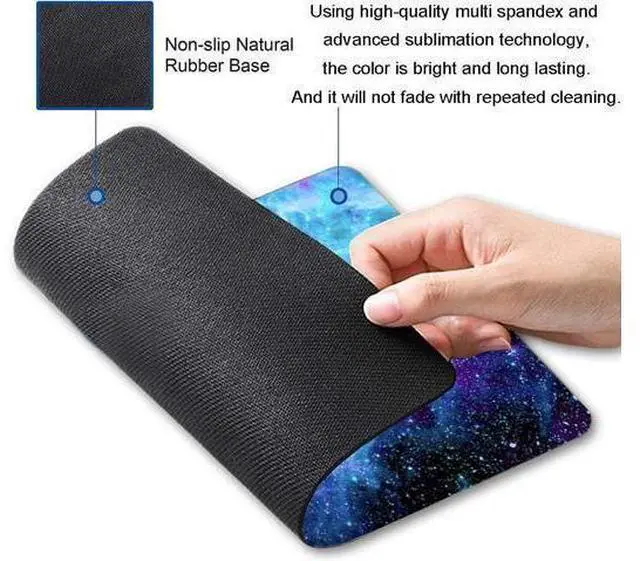 Alt view image 2 of 6 - Gaming Mouse Pad,Blue Purple Galaxy Nebula Universe Space Non-Slip Rubber Base Mouse Pads For Computers Laptop Office, 9.5X7.9X0.12 Inch(240Mm X 200Mm X 3Mm)