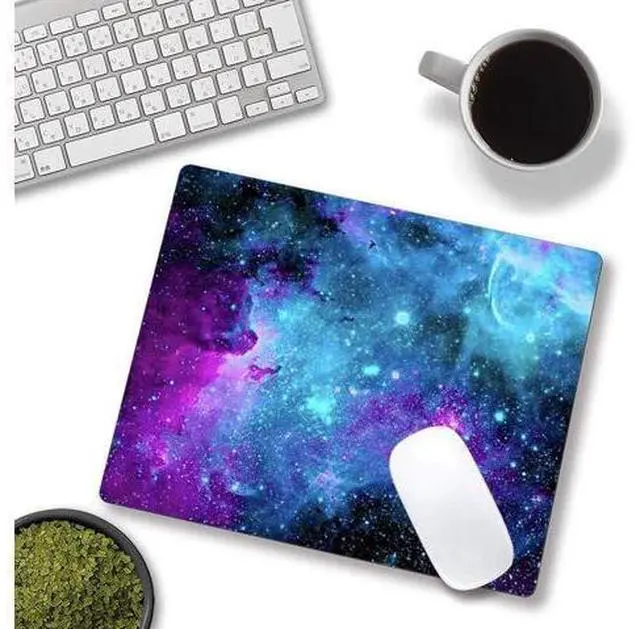 Alt view image 4 of 6 - Gaming Mouse Pad,Blue Purple Galaxy Nebula Universe Space Non-Slip Rubber Base Mouse Pads For Computers Laptop Office, 9.5X7.9X0.12 Inch(240Mm X 200Mm X 3Mm)