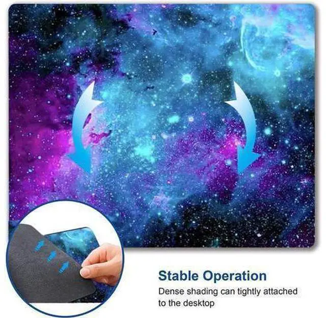 Alt view image 6 of 6 - Gaming Mouse Pad,Blue Purple Galaxy Nebula Universe Space Non-Slip Rubber Base Mouse Pads For Computers Laptop Office, 9.5X7.9X0.12 Inch(240Mm X 200Mm X 3Mm)