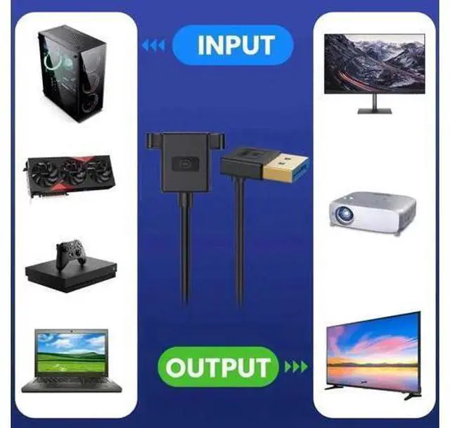 Alt view image 7 of 7 - DisplayPort 1.4 Cable DisplayPort Male to Female 90 Degree Down Angled 8K@60Hz 4K@240Hz 32.4Gbps High Speed Gold Plated Ultrafine Extension Cable Panel Mount Type 0.98FT/0.3M