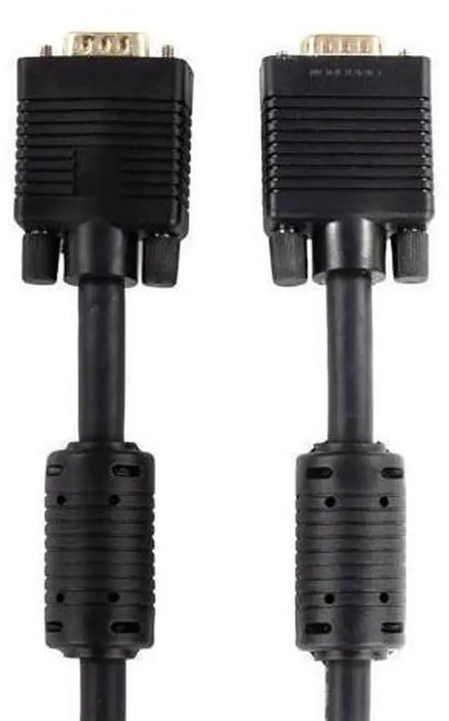 Alt view image 2 of 7 - Monoprice Super VGA Cable - 10 Feet - Black | Male to Male Monitor Cable with Ferrite Cores (Gold Plated)
