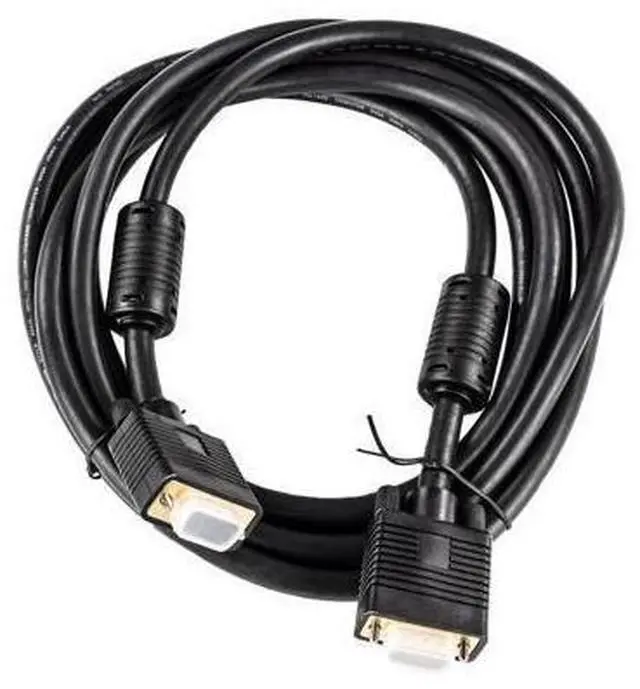 Alt view image 4 of 7 - Monoprice Super VGA Cable - 10 Feet - Black | Male to Male Monitor Cable with Ferrite Cores (Gold Plated)