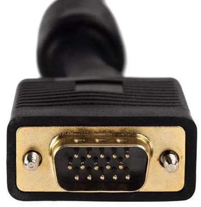 Alt view image 3 of 7 - Monoprice Super VGA Cable - 10 Feet - Black | Male to Male Monitor Cable with Ferrite Cores (Gold Plated)