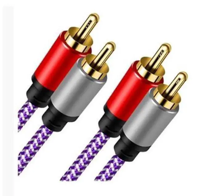 Main image of 2 RCA double lily red and white plug for left and right channels 2 RCATV audio amplifier connection cable audio line vehicle line