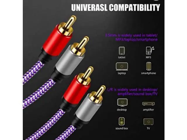 Alt view image 2 of 5 - 2 RCA double lily red and white plug for left and right channels 2 RCATV audio amplifier connection cable audio line vehicle line