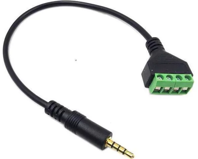 Main image of 3.5mm Speaker Wire Adapter 3.5mm (1/8) 4 Pole Stereo TRRS Male Jack to AV 4 Screw Terminal Block Balun Connectors Cable 30cm (1/8inch/ 4pin)