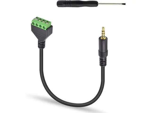 Alt view image 2 of 7 - 3.5mm Speaker Wire Adapter 3.5mm (1/8) 4 Pole Stereo TRRS Male Jack to AV 4 Screw Terminal Block Balun Connectors Cable 30cm (1/8inch/ 4pin)