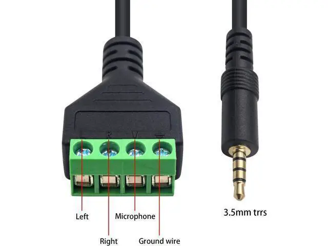 Alt view image 7 of 7 - 3.5mm Speaker Wire Adapter 3.5mm (1/8) 4 Pole Stereo TRRS Male Jack to AV 4 Screw Terminal Block Balun Connectors Cable 30cm (1/8inch/ 4pin)