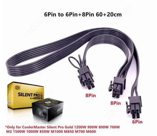 Main image of PCIe 6Pin to 6Pin+8Pin GPU Cable for CoolerMaster Silent Pro Gold 1200W 900W 800W 700W M2 1500W 1000W 850W M1000 M850 M700 M600