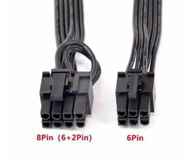Alt view image 3 of 4 - PCIe 6Pin to 6Pin+8Pin GPU Cable for CoolerMaster Silent Pro Gold 1200W 900W 800W 700W M2 1500W 1000W 850W M1000 M850 M700 M600