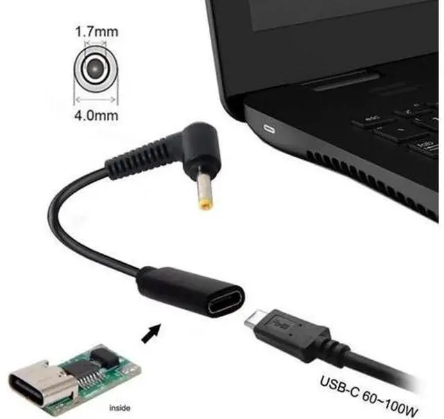 Alt view image 2 of 5 - Type C USB-C Female Input to 4.0*1.7mm Cable UC-109-4017MM