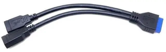 Main image of Motherboard 20-pin male to dual USB 3.0 female extension cable 20P-2AF data cable PCl-E expansionBlade guard line