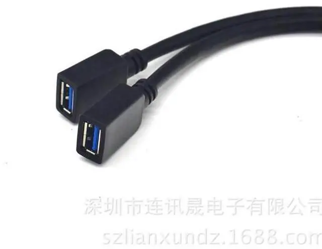 Alt view image 2 of 5 - Motherboard 20-pin male to dual USB 3.0 female extension cable 20P-2AF data cable PCl-E expansionBlade guard line