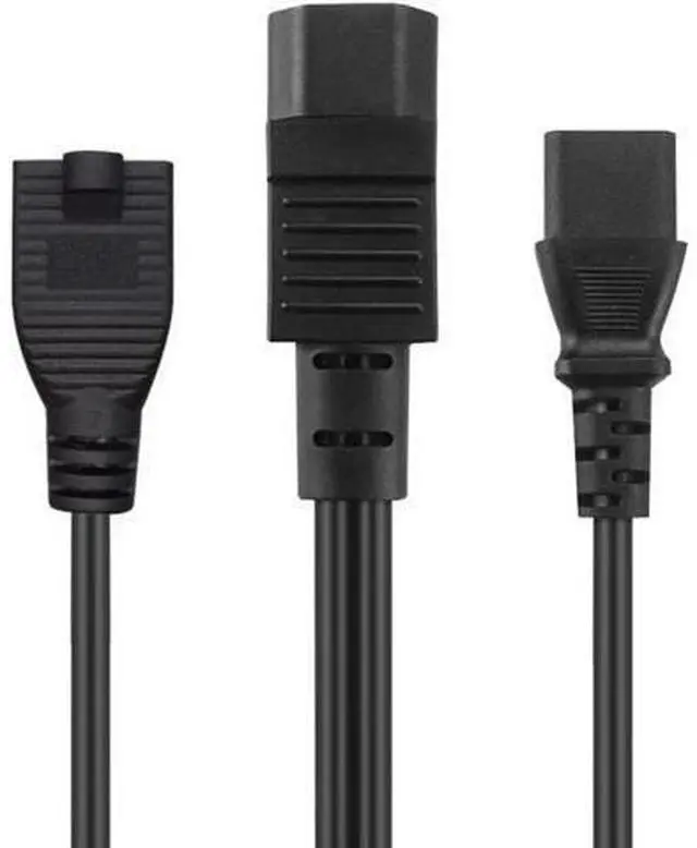 Alt view image 2 of 6 - 1FT C14 Male PDU Style Computer Power Extension Cable Y Splitter Power Plug Cord (C14 to C13+5-15R)