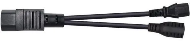 Alt view image 6 of 6 - 1FT C14 Male PDU Style Computer Power Extension Cable Y Splitter Power Plug Cord (C14 to C13+5-15R)