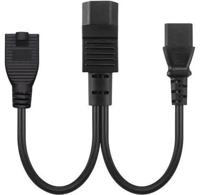 Alt view image 5 of 6 - 1FT C14 Male PDU Style Computer Power Extension Cable Y Splitter Power Plug Cord (C14 to C13+5-15R)