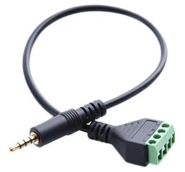 Main image of FOR 3.5mm Screw Terminal Adapter Speaker Cable 4-Core Stereo TRRS Male Hole to AV 4 Screw Terminal Con tor Cable