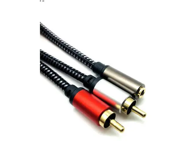Alt view image 2 of 5 - 3.5mm female-to-dual.lotus male audio cable for spliting one signal into two. t s 3.5mmin diameter and the female end is gold-plated.ltisalso available as a 2RCA male-to-female