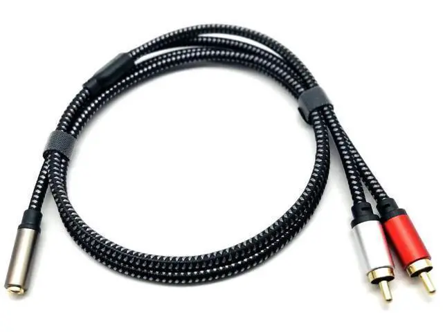 Alt view image 5 of 5 - 3.5mm female-to-dual.lotus male audio cable for spliting one signal into two. t s 3.5mmin diameter and the female end is gold-plated.ltisalso available as a 2RCA male-to-female