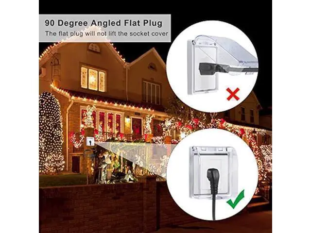 Alt view image 6 of 7 - Power Cord Extension Y Splitter - 1 to 2 Way Outlet Adapter NEMA 5-15P 90-Degree Flat Plug to 2 X NEMA 5-15R with SJT 16AWG 3-Prong Cable Wire Extender Space Saver for Kitchen Home Office