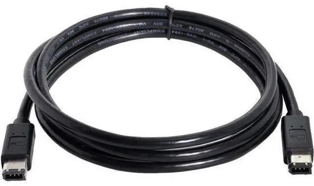 Alt view image 3 of 7 - FireWire IEEE 1394 6 Pin to 6Pin FireWire 400 to 400 6-6 ilink Cable 1.8m Black
