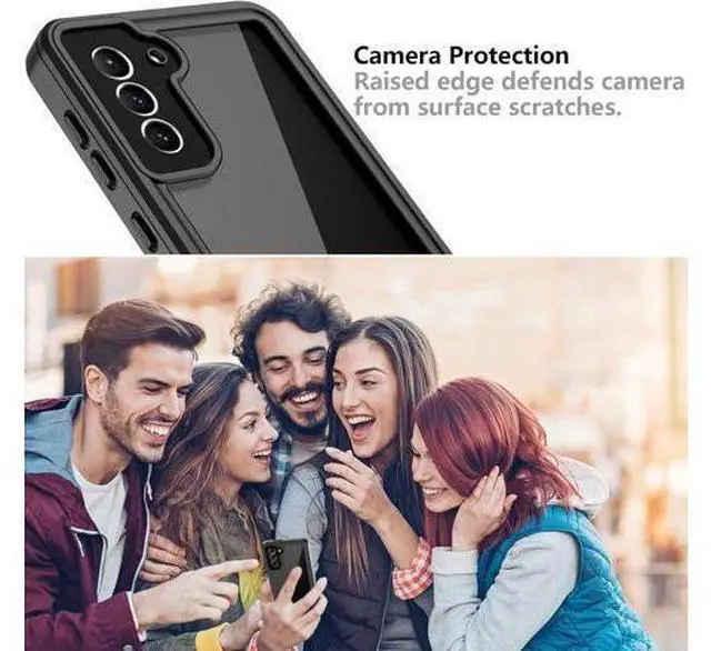 Alt view image 6 of 7 - for Galaxy S21 Waterproof Case with Built-in Screen Protector Dustproof Shockproof 360 Full Body Underwater Case for S21 5G 6.2inch (2021) Black