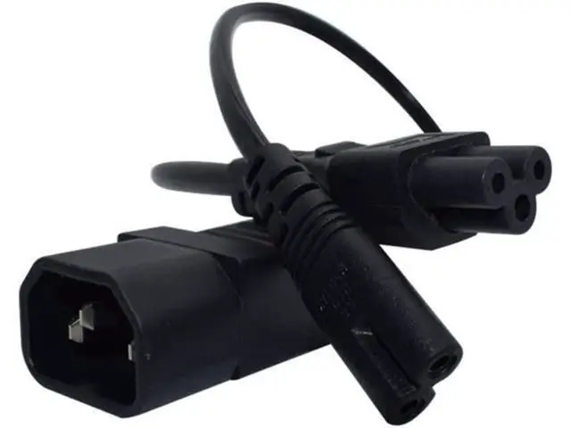 Alt view image 2 of 5 - 1FT C14 Male PDU Style Computer Power Extension Cable Y Splitter Power Plug Cord (C14 to C5+C7)