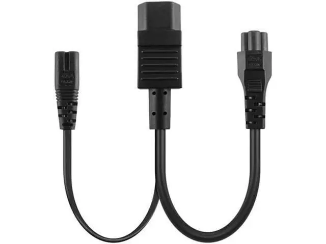 Alt view image 4 of 5 - 1FT C14 Male PDU Style Computer Power Extension Cable Y Splitter Power Plug Cord (C14 to C5+C7)