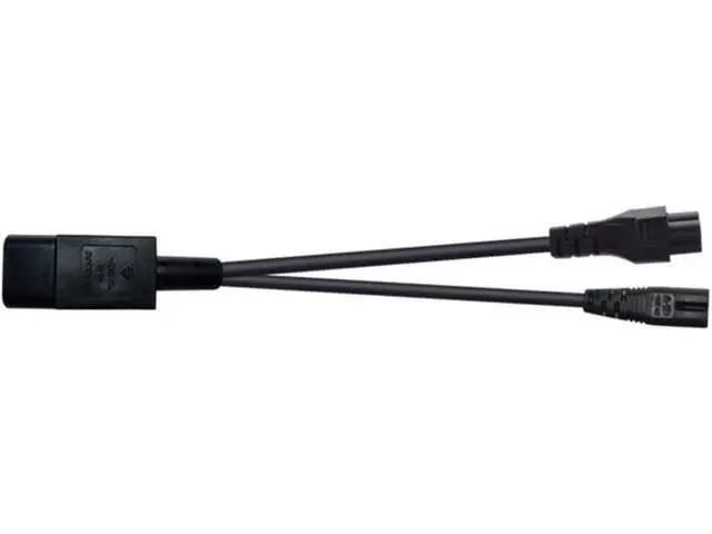 Alt view image 5 of 5 - 1FT C14 Male PDU Style Computer Power Extension Cable Y Splitter Power Plug Cord (C14 to C5+C7)
