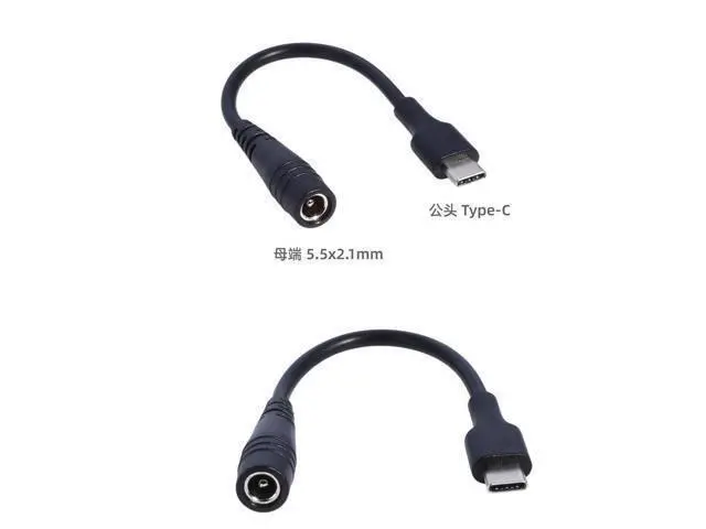 Alt view image 4 of 6 - DC Type-c Female To 5.5*2.1 Female Cables 5521 Power Jack DC Power Conector 5.5x2.1 Adapter USB Type C Converter