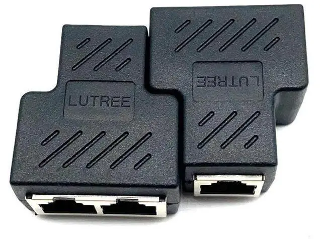 Alt view image 2 of 5 - RJ45 network three-way connector, one out of two, network cable splitter, onesplit into two, simultaneous internet connection connector adapter connector