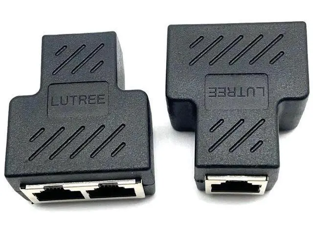 Alt view image 5 of 5 - RJ45 network three-way connector, one out of two, network cable splitter, onesplit into two, simultaneous internet connection connector adapter connector