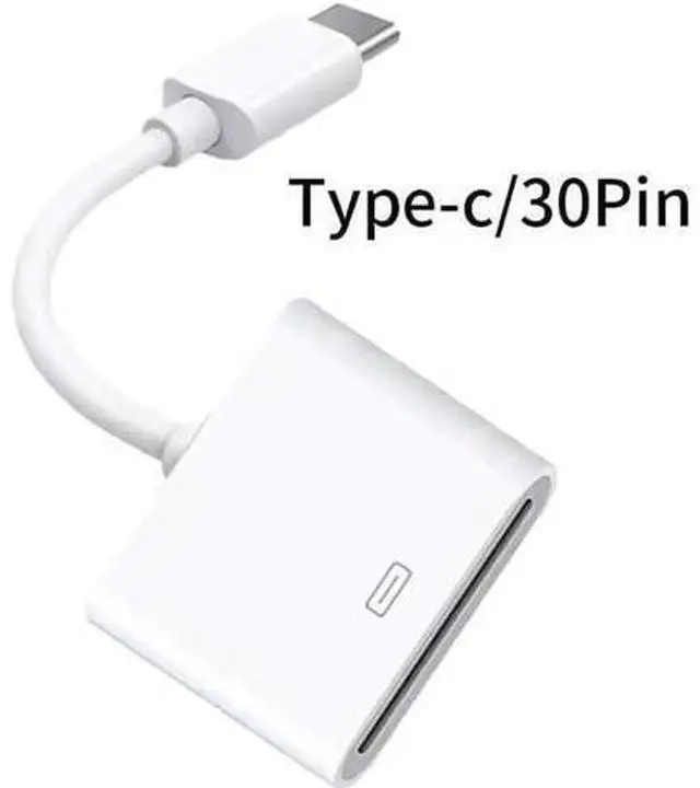 Alt view image 6 of 6 - for Apple 30pin Female to USB 3.1 Type-C USB-C Sync Data Charging Adapter Cable Cell Phone OTG Adapters USB Cables Accessories White 30 Pin to USB C 21cm