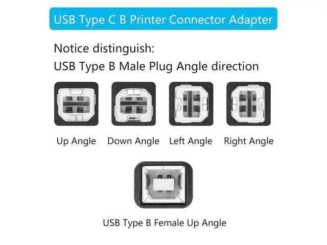 Alt view image 5 of 7 - 90 Degree USB B 2.0 Printer Adapter Up Angle USB Type B Male to Female Connector MIDI Extender Aluminium Hull for Printer Electric Piano and More Devices