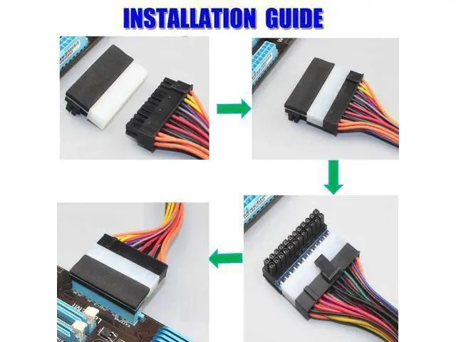 Alt view image 6 of 6 - ATX 24Pin Atx 90 degree 24 pin to 24pin Power Plug Adapter Mainboard Motherboard Power Connectors Modular Power Supply Cables AABBCCDDFF