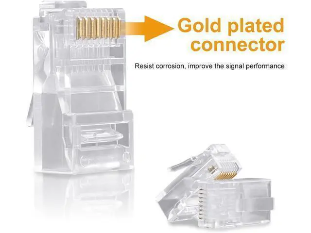 Alt view image 4 of 5 - SHD RJ45 Connectors RJ45 Crimp Ends 8P8C UTP Network Plug for CAT5 CAT5E CAT6 Stranded Cable Solid Crystal Head 100PCS