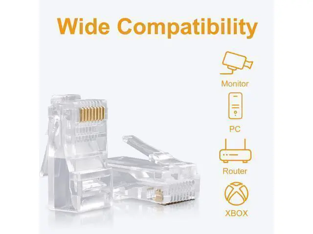 Alt view image 5 of 5 - SHD RJ45 Connectors RJ45 Crimp Ends 8P8C UTP Network Plug for CAT5 CAT5E CAT6 Stranded Cable Solid Crystal Head 100PCS